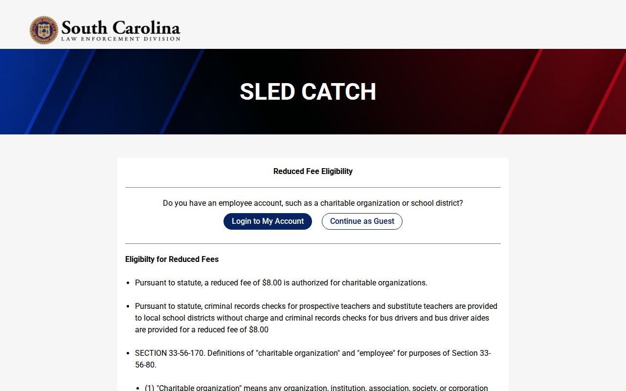 Greenwood County criminal record check CATCH user type step