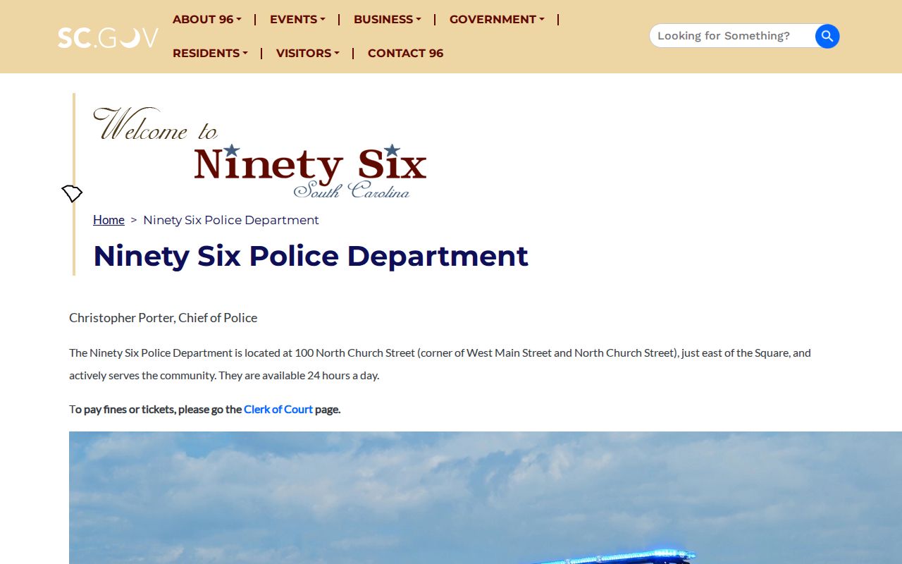 Ninety Six police records contact for a Greenwood County criminal record check
