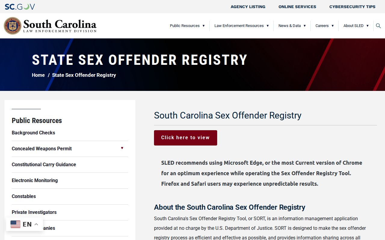 Greenwood County sex offender registry notification and warning information